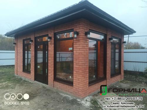 Остеклена отдельностоящая беседка в ст.Елизаветинская