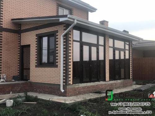 Пальмовая, застеклили дом профилем Elex