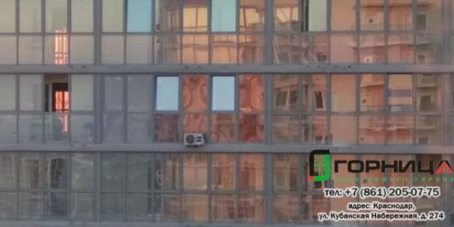 ЖК Аквамарин. Монтаж витражного остекления профилем Elex70